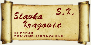 Slavka Kragović vizit kartica